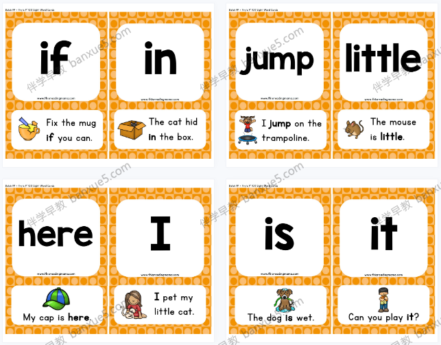 自然拼读高频单词《sight word sentence cards》L1-L5共6册PDF-自然拼读-第2张
